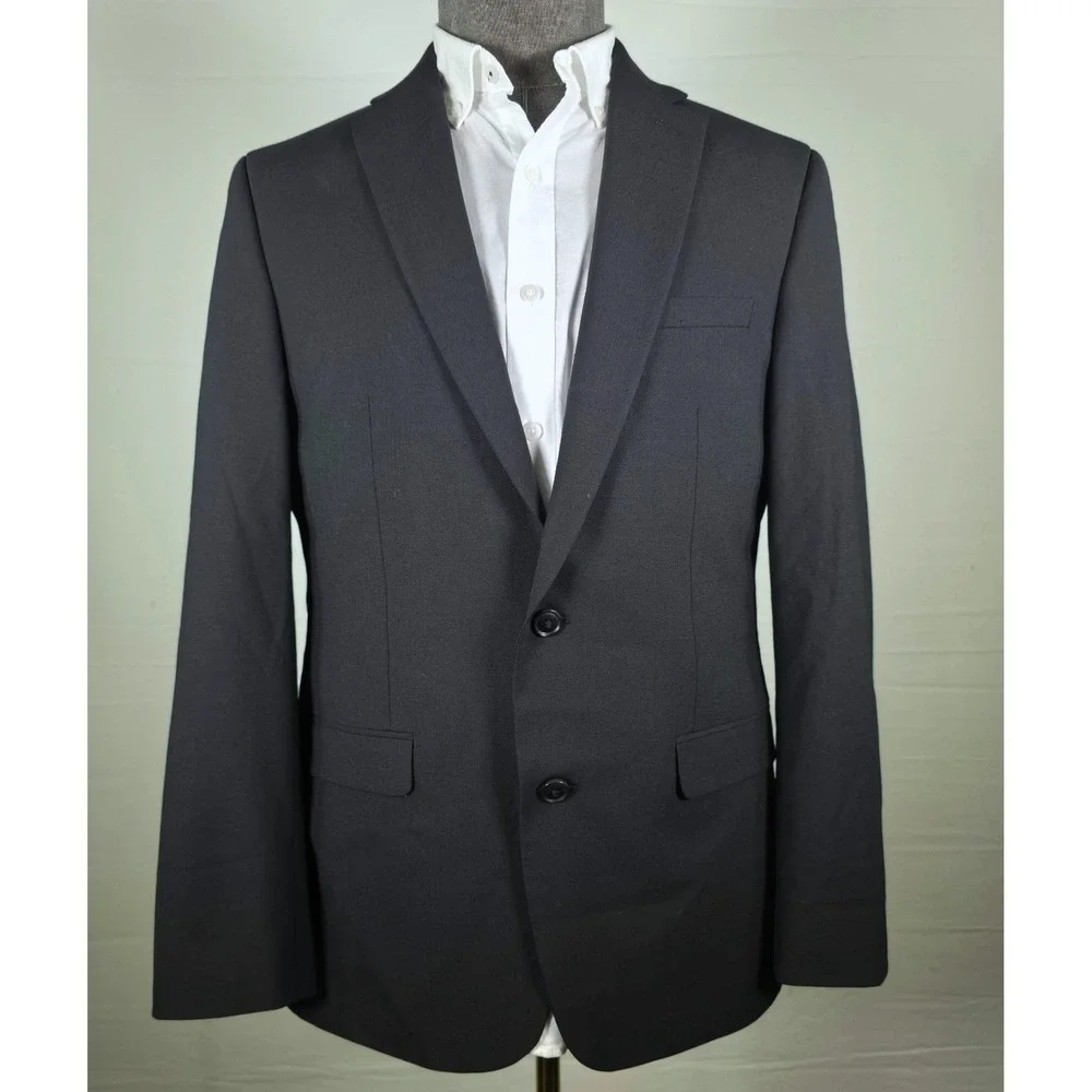 Bar III Mens Sport Coat Black 40R Wool Blend Suit Jacket Blazer Quiet Luxury NWT